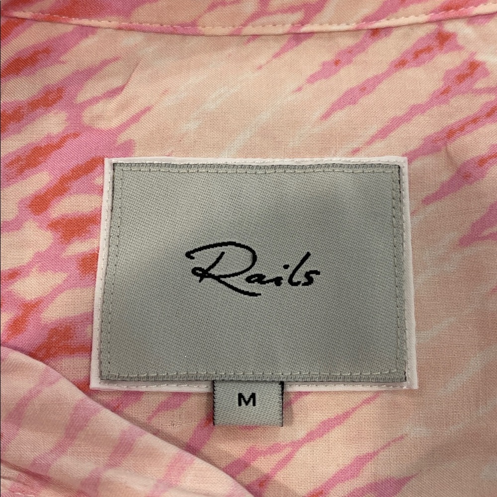 Rails Josephine Reef Luxury Pink Button Down Shirt Size M - Picture 7 of 7
